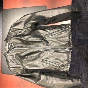 Express Leather Jacket Double Peplum $128